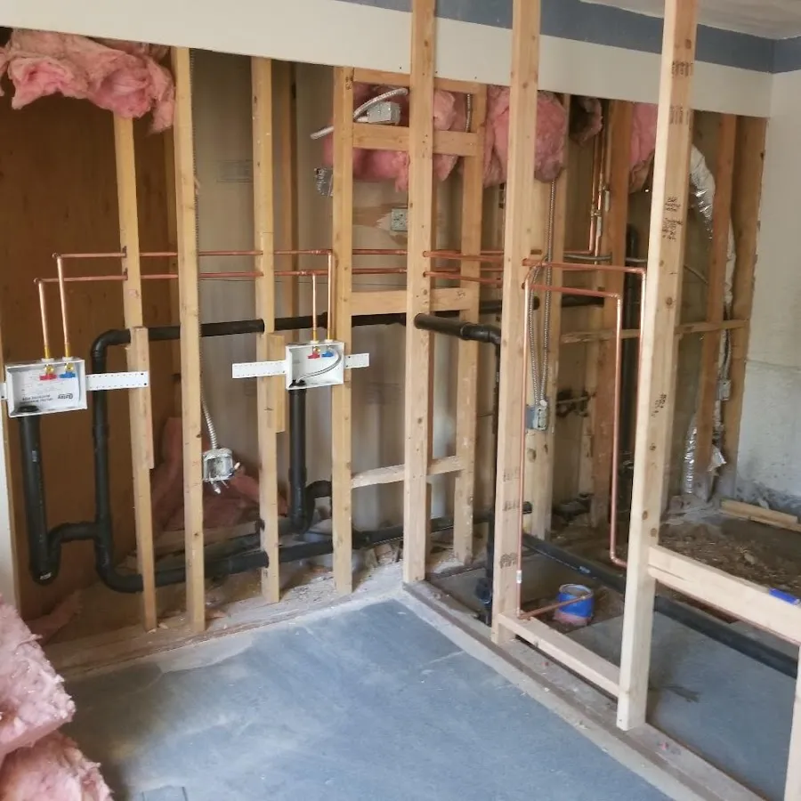Copper pipe rough-in and plumbing installation in Sequim
